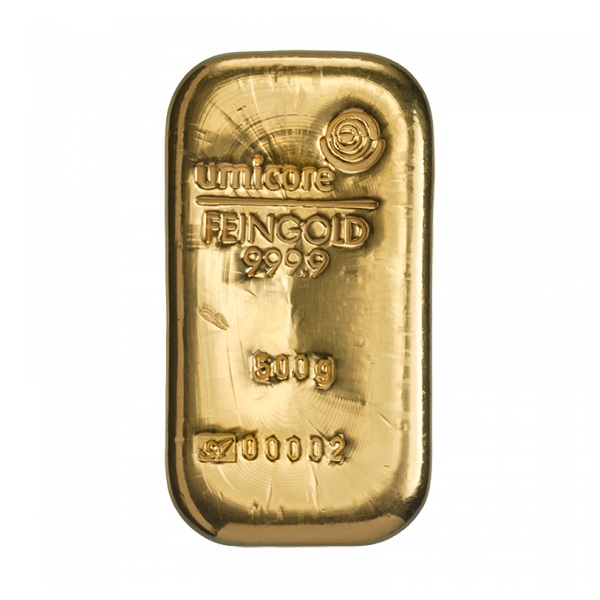 Goudbaar 500 gram Umicore 