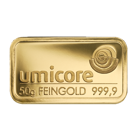 Goudbaar 50 gram Umicore 